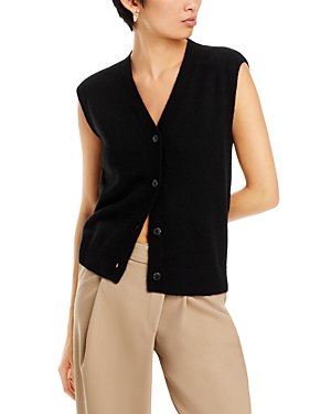 C By Bloomingdale's Cashmere Buttoned Waistcoat - 100% Exclusive In Black