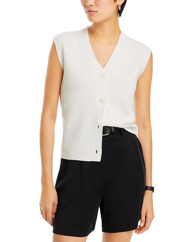 C By Bloomingdale's Cashmere Buttoned Vest - Exclusive In Ivory