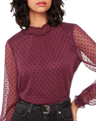 Whistles - Dobby Velvet Shirred Top