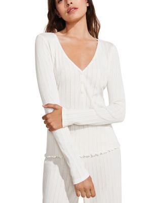 Eberjey - Pointelle V Neck Henley Top