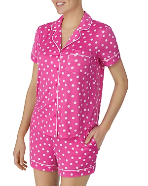 Scattered Pink Polka Dot Short Sleeve Pajama Set