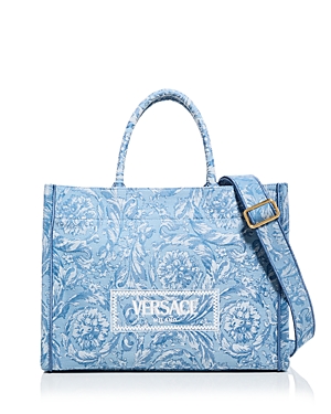 Shop Versace Athena Large Tote In Baby Blue