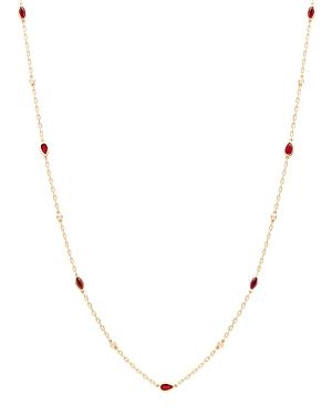 Bloomingdale's Ruby & Diamond Station Necklace in 14K Yellow Gold, 22