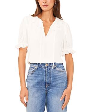 Shop 1.state Ruffle Collar Blouse In New Ivory