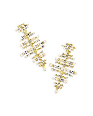Shop Kendra Scott Madelyn Statement Chandelier Earrings In 14k Gold Plated In Gold/white Mix