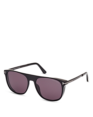 Shop Tom Ford Lionel 2 Square Sunglasses, 55mm In Black/purple Solid