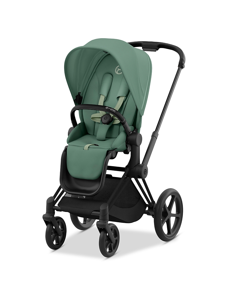 Cybex Priam 4 Stroller Matte Black Frame In Matte Black/leaf Green