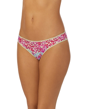 On Gossamer Triple Mesh Print Thong In Bright Blooms