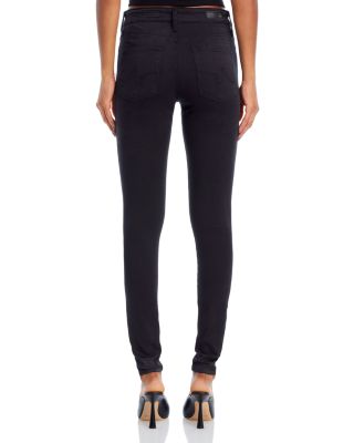 Farrah High-Rise Sateen Skinny Jeans in Black