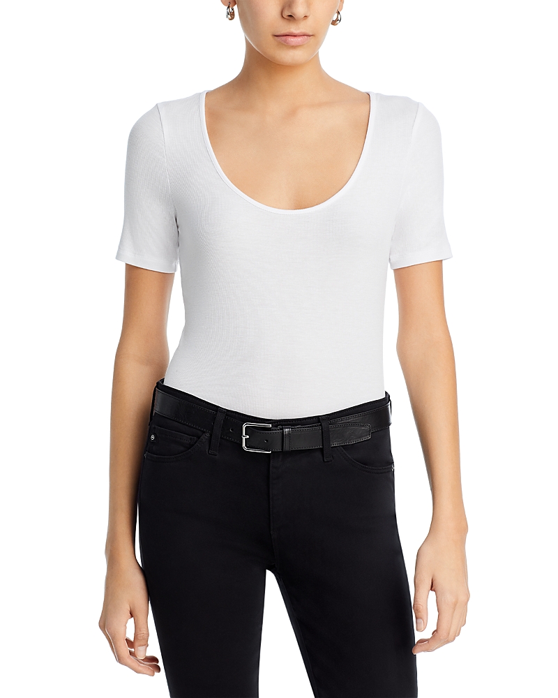 Shop Ag Scoop Neck Short Sleeve Tee In True White