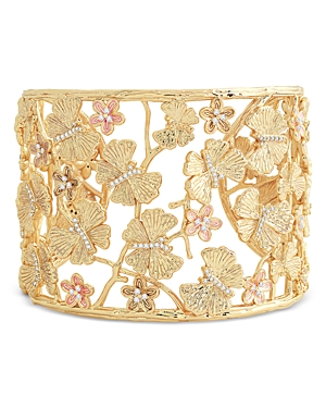 Shop Anabel Aram Butterfly Cuff Bracelet In 18k Gold Plated