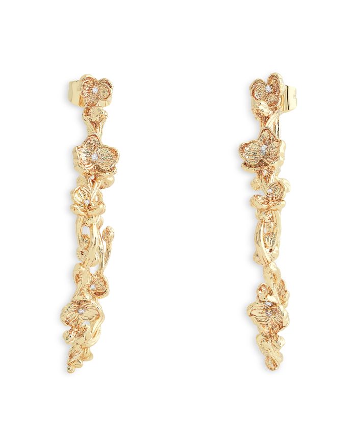 Orchid Hoop Earrings in 18K Gold Plated