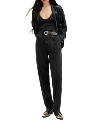 Hailey High Rise Tapered Jeans in Black