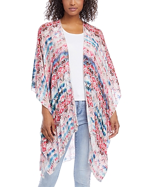 Karen Kane Open Front Print Wrap In Print