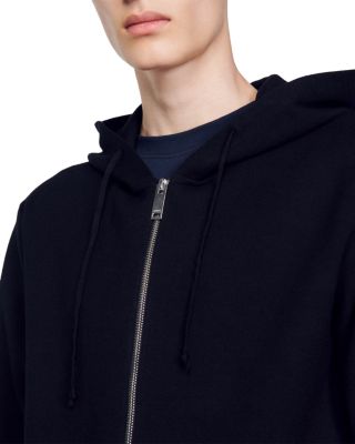 Zip Front Logo Patch Hoodie