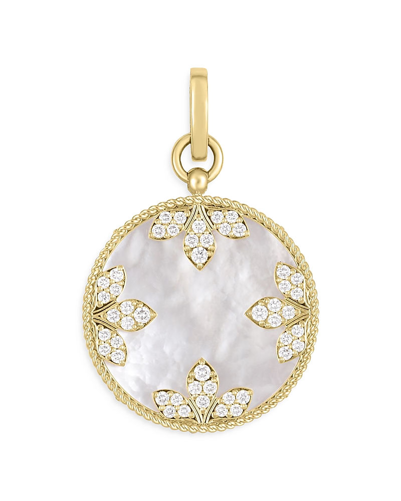 Roberto Coin Venetian Medallion Pendant Necklace In White/gold