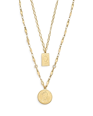Ettika Medallions Of Mine Layered Coin Necklace Set, 12-16 In Gold