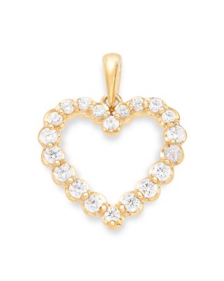 Diamond Classic Heart Pendant Necklace in 14K Yellow Gold, 0.25 tcw