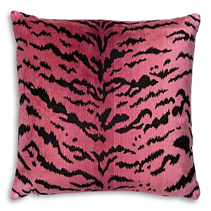 Scalamandre Tigre Decorative Pillow, 22 X 22 In Red/black