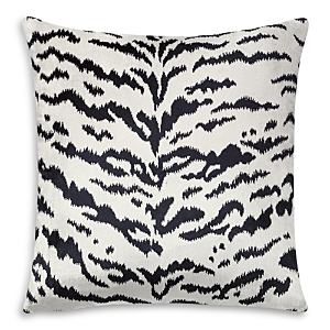 Scalamandre Tigre Decorative Pillow, 22 X 22 In White/black