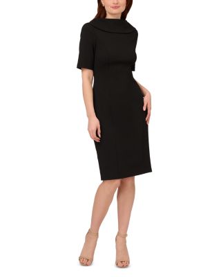 Adrianna Papell Roll Neck Sheath Dress In Black ModeSens