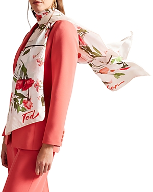 TED BAKER FLORAL LONG SILK SCARF