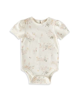 Pehr - Unisex Flower Patch Cotton Printed Short Puff Sleeve Bodysuit - Baby