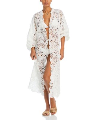 FARM Rio - Laise Eyelet Kimono Swim Cover-Up