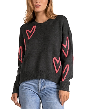 Shop Elan Hearts Sweater In Black Heart