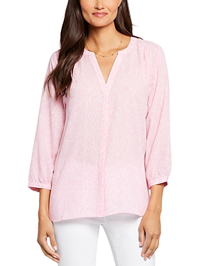 Nydj High-low Crepe Blouse In Wild Heart
