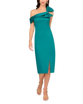 Robe Aidan Mattox Une épaule Avec Volants - Taille 4, Rose Baies, Stretch Satin, Neuve Sans étiquettes