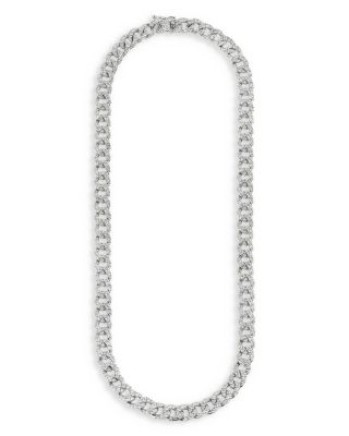 ZYDO - 18K White Gold Classic Chic Diamond Link Necklace, 4.87 tcw
