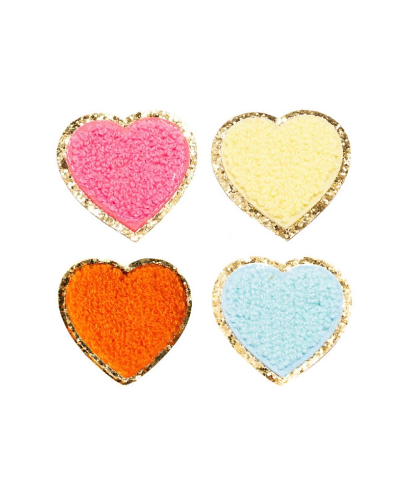 Becco Bags Chenille Sparkle Hearts Patch Pack - Baby, Little Kid, Big Kid
