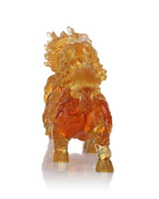Benevolent Fortune Qilin Crystal Sculpture, Set of 2