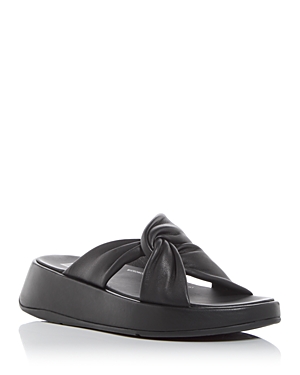 Shop Fitflop Women's F Mode Twist Platform Slide Sandals In Black