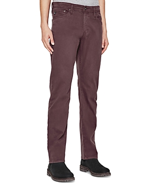 Shop Ag Graduate 32 Straight Fit Twill Pants In Pinot Noir
