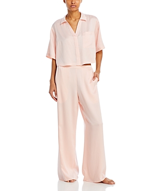 Shop Lunya Washable Silk Pajama Set In Frosted