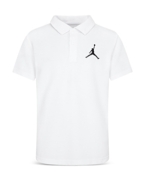 Shop Jordan Boys' Jumpman Logo Piqué Polo Shirt - Big Kid In White
