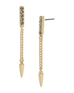 Shop Allsaints Stone Spike Linear Drop Earrings In Black/gold