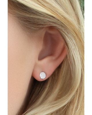 Rhodium & 14K Yellow Gold Diamond Micro Infinity Stud Earrings