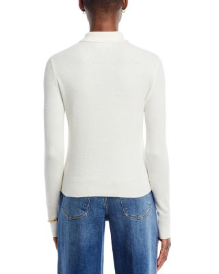 Sterling Jewel Button Collared Sweater
