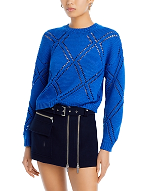Aqua Diamond Stitch Crewneck Sweater - 100% Exclusive