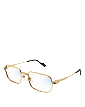 Premiere De Cartier 24 Carat Gold Plated Photochromatic Rectangular Sunglasses, 56mm