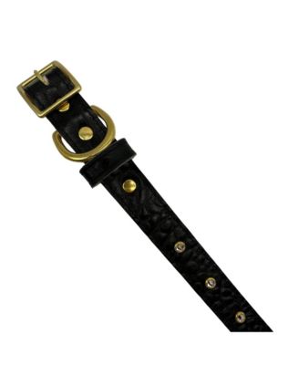 Crystal-Studded Croc Leather Dog Collar