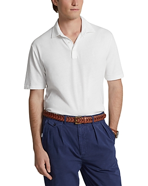 Shop Polo Ralph Lauren Cotton & Linen Classic Fit Polo Shirt In White/white