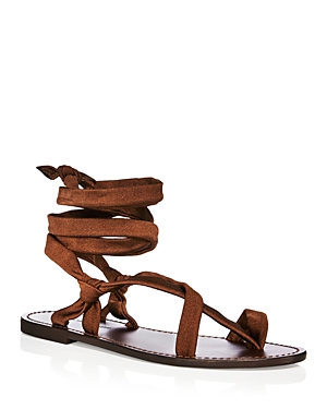 Shop Aqua X Liat Baruch Women's Yasmin Ankle Tie Strappy Toe Ring Sandals - 100% Exclusive In Brown