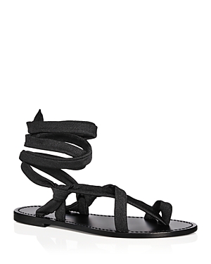 Shop Aqua X Liat Baruch Women's Yasmin Ankle Tie Strappy Toe Ring Sandals - 100% Exclusive In Black