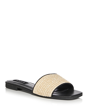 Shop Aqua Women's Deker Slip On Slide Sandals - 100% Exclusive In Light Natural Raffia