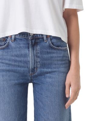 Harper Mid Rise Wide Ankle Jeans in Moor