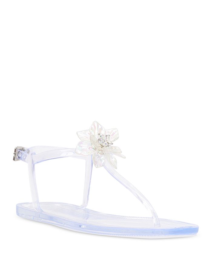 VINCE CAMUTO Women's Jelynn Floral Embellished Jelly Thong Sandals ...